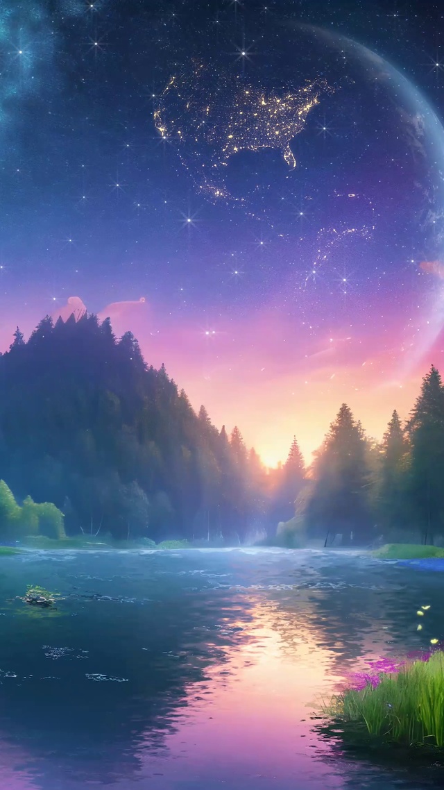晚霞星空
