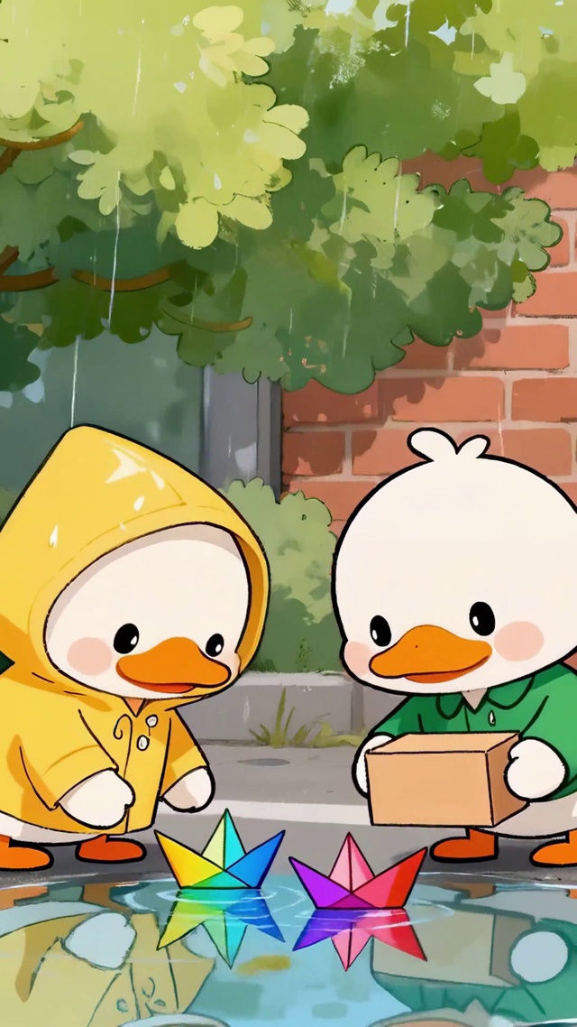 雨天童趣折纸小船