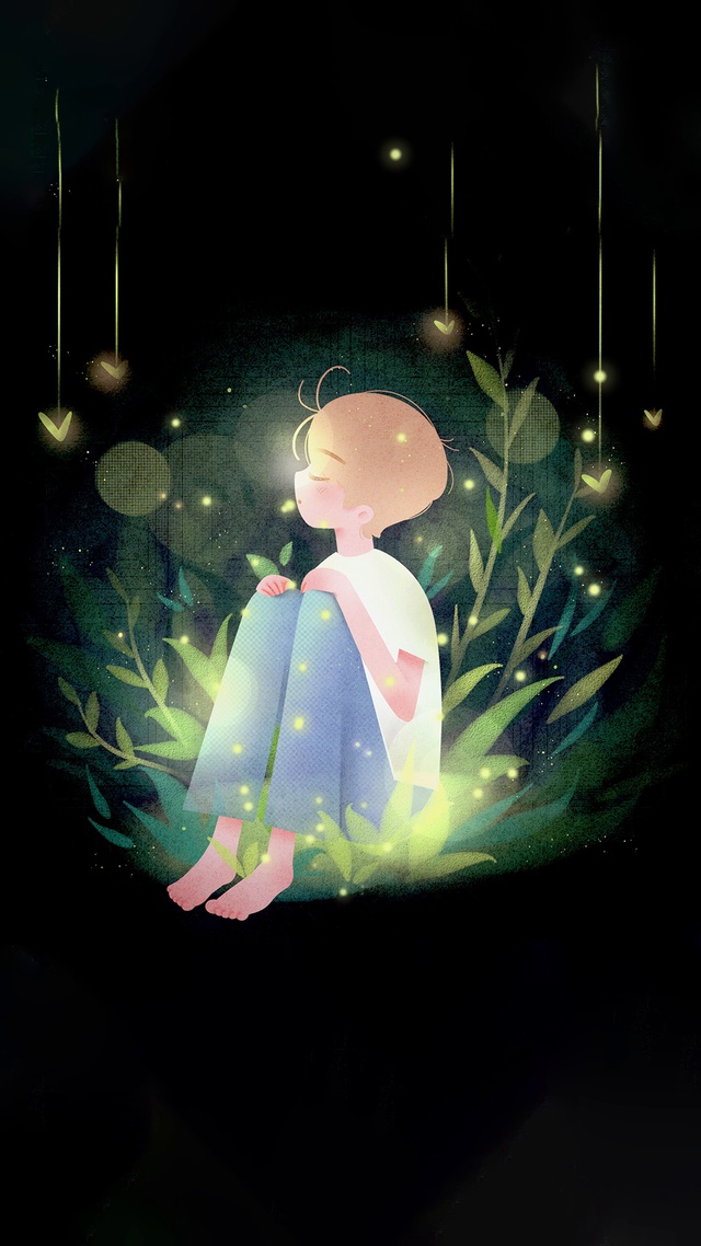 4K 高清 荧光中独坐的少年