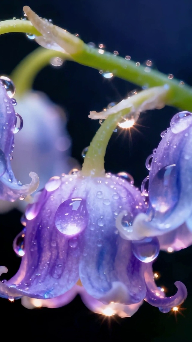 梦幻带露蓝紫风铃花