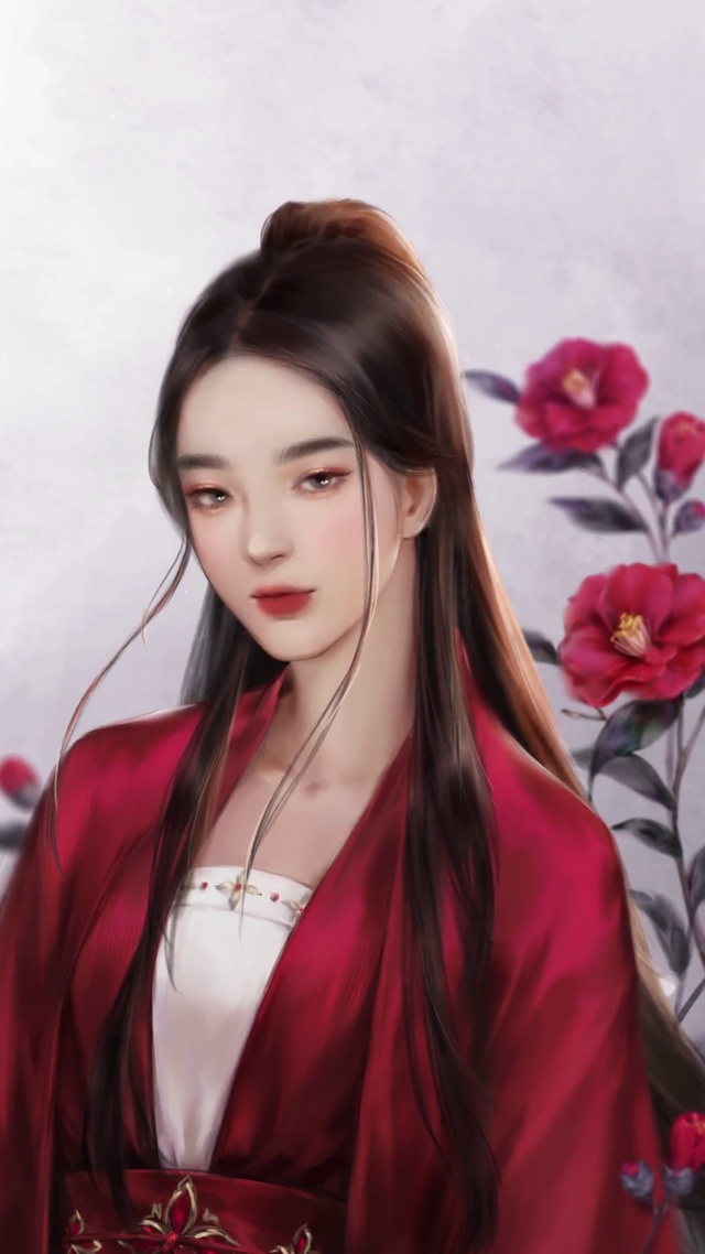 古风红衣美女