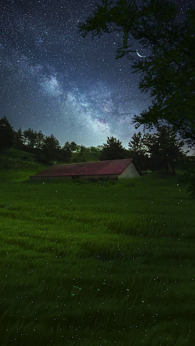 4K高清 故乡的夜风景