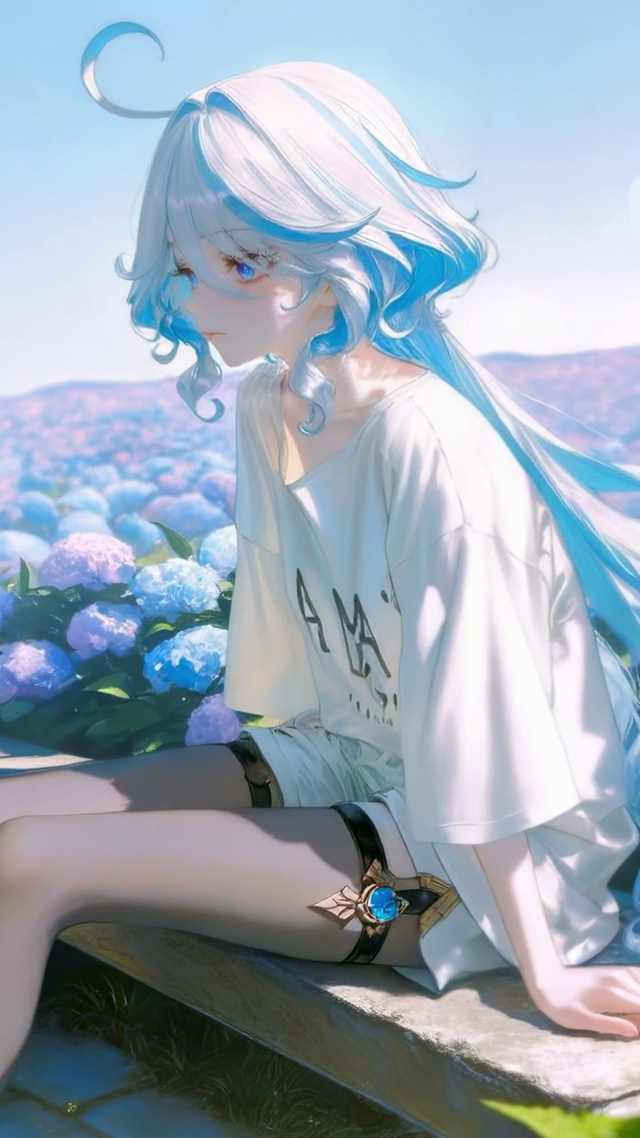 绣球花海里的芙宁娜