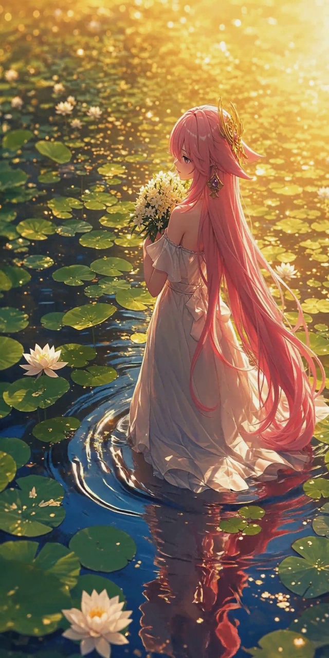 荷池晚遇