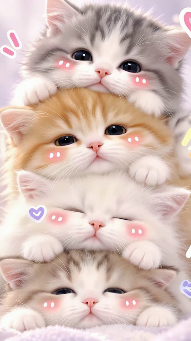 超萌叠叠小奶猫