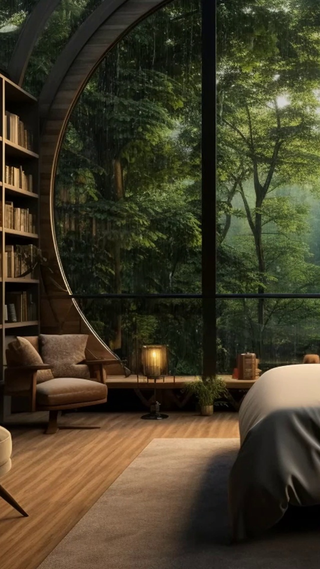 雨天的森林卧室氛围