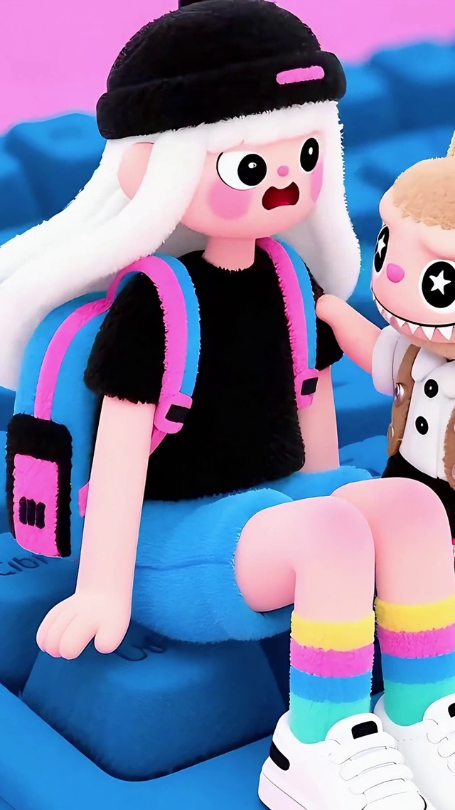 拉布布安慰委屈的打工小妹