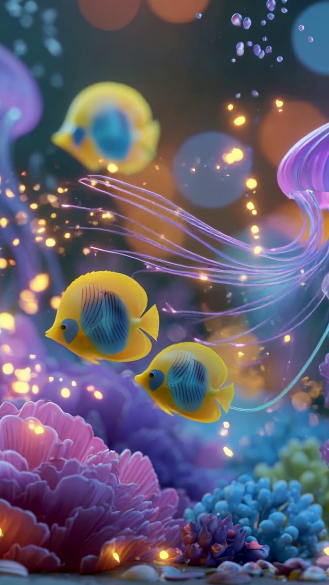 梦幻发光海底水母世界