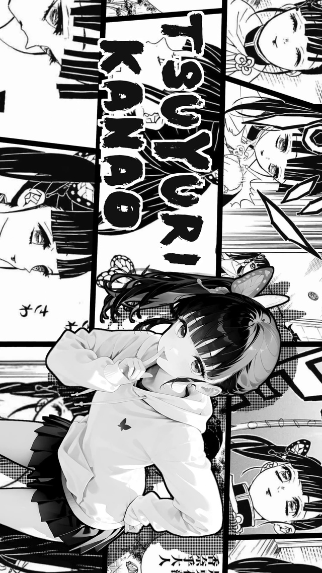 纯色黑白漫画风栗花落香奈乎