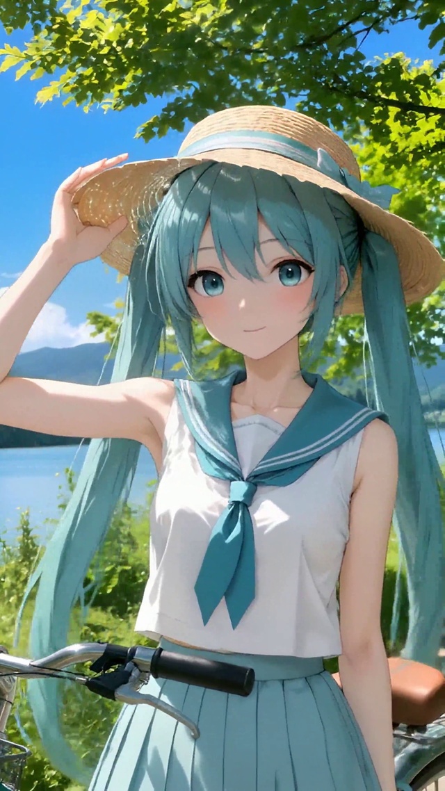 夏日河畔初音女孩