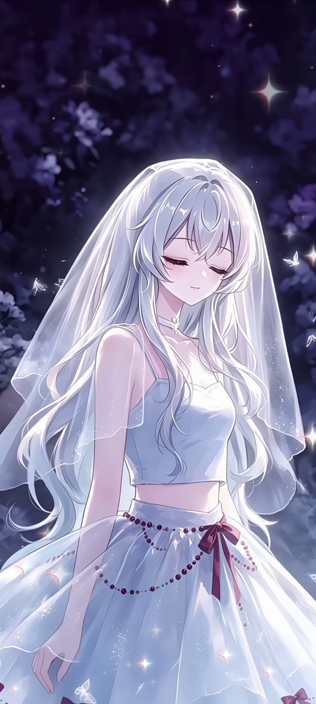全屏蝶舞星夜蓝裙少女
