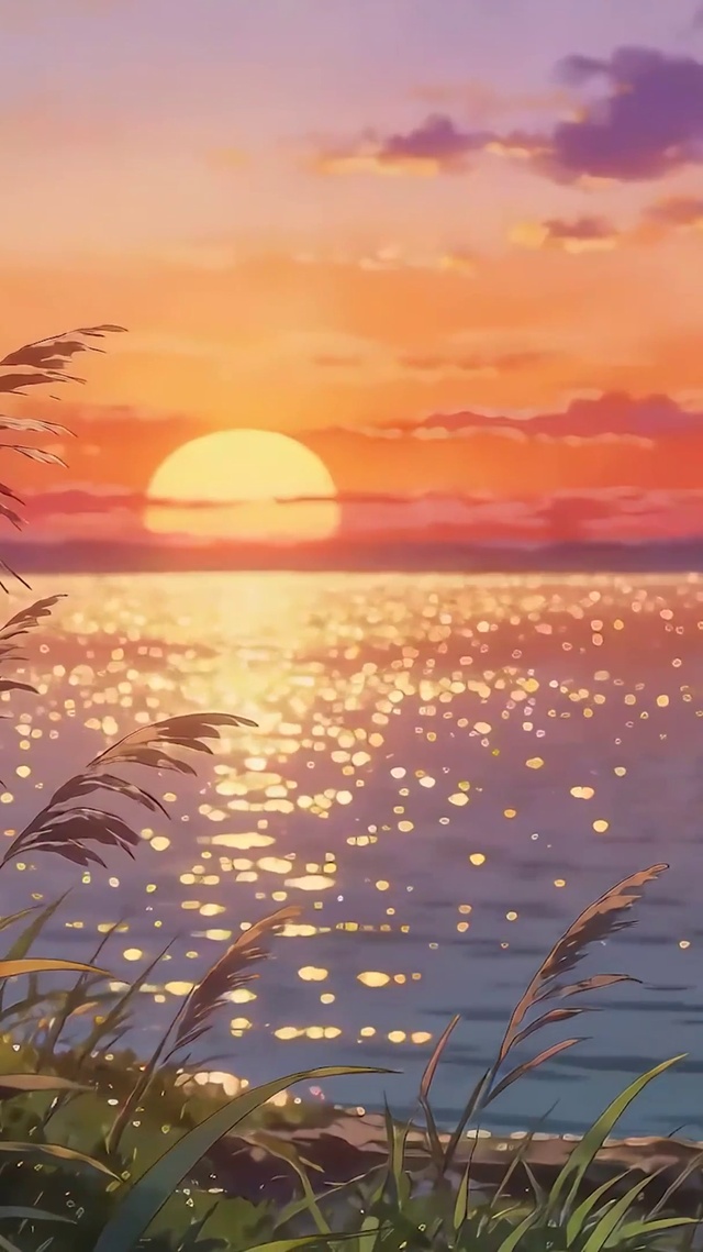 夕阳海景