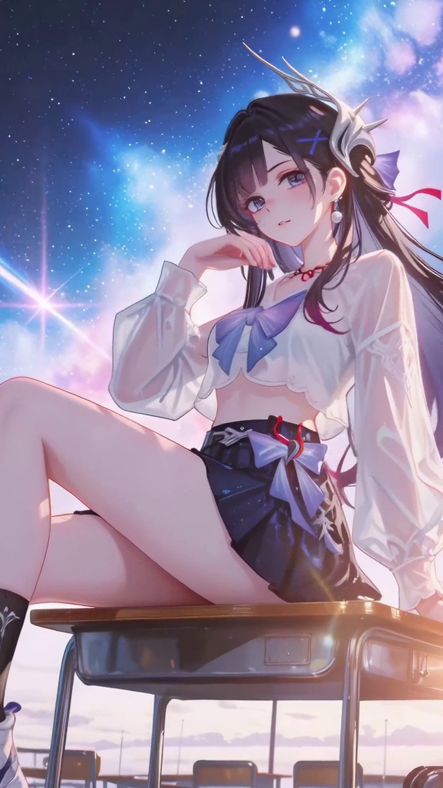 星空下校服少女-海瑟音