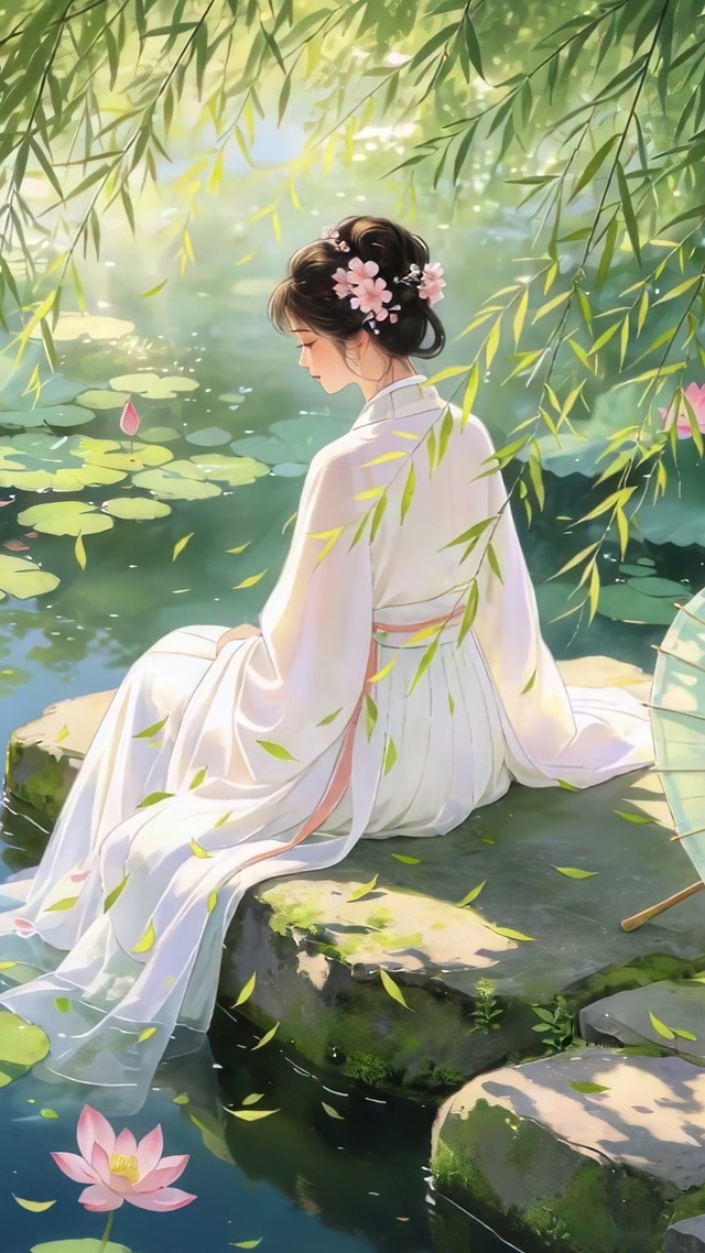 美女荷花池