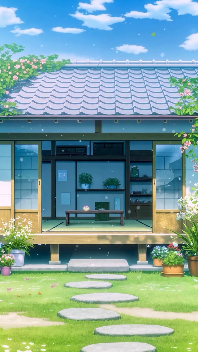 夏日木屋庭院