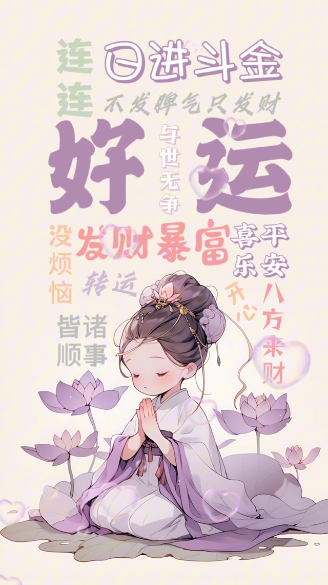 佛系壁纸，“好运连连”