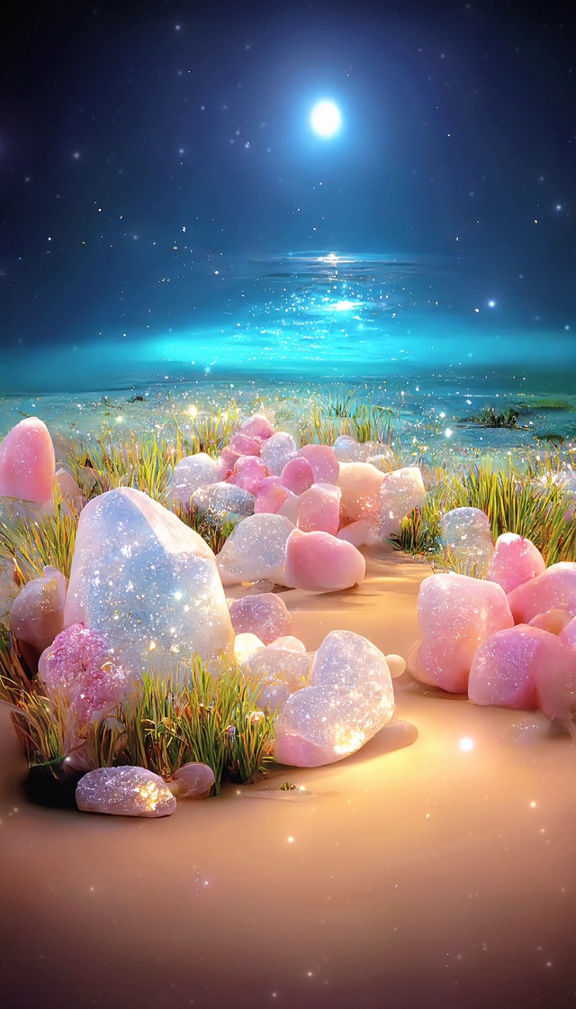 粉色铃兰花沙滩