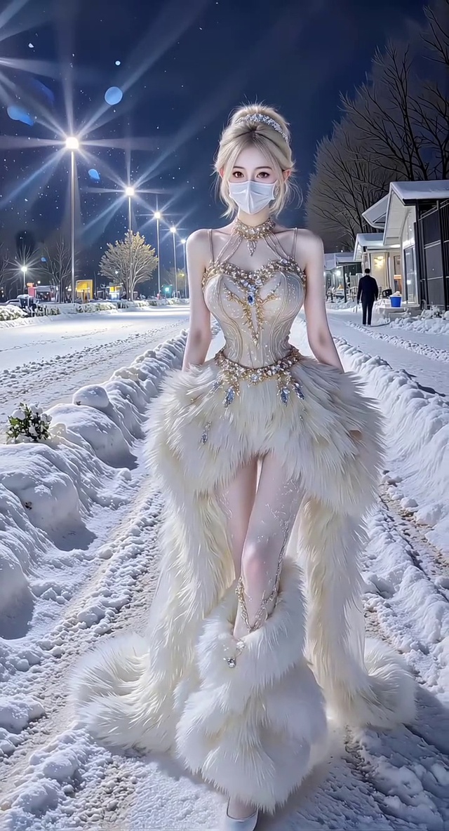 雪中美女