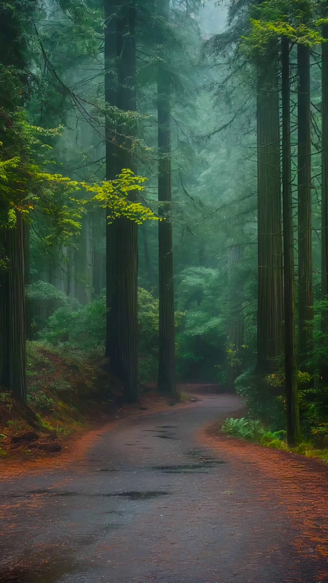 雨天森林小路