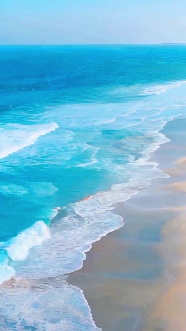 唯美沙滩海浪4K