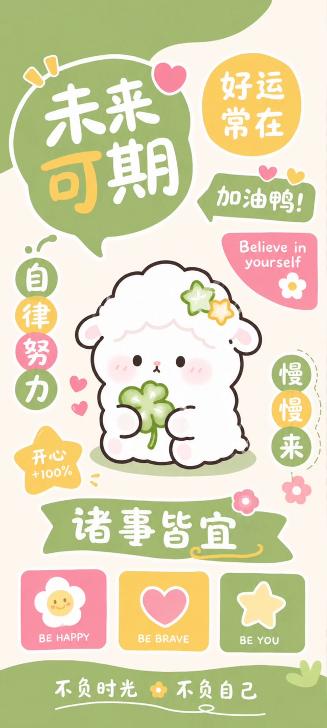 全屏四叶草小羊诸事皆宜