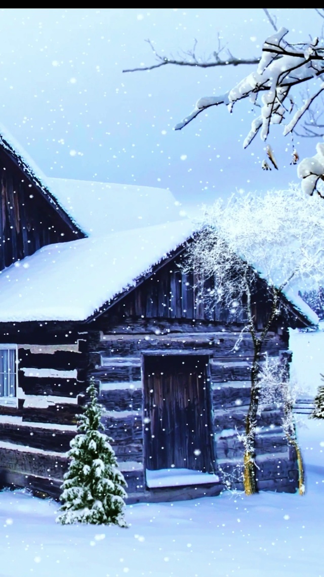 治愈雪中小屋4K