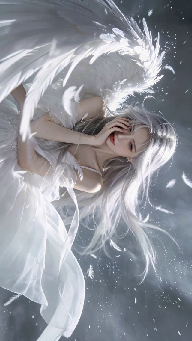 梦幻银发天使美少女
