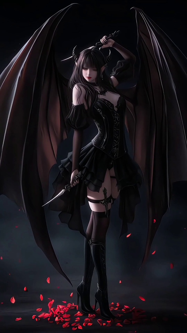 暗黑双翅恶魔刺客女神高清