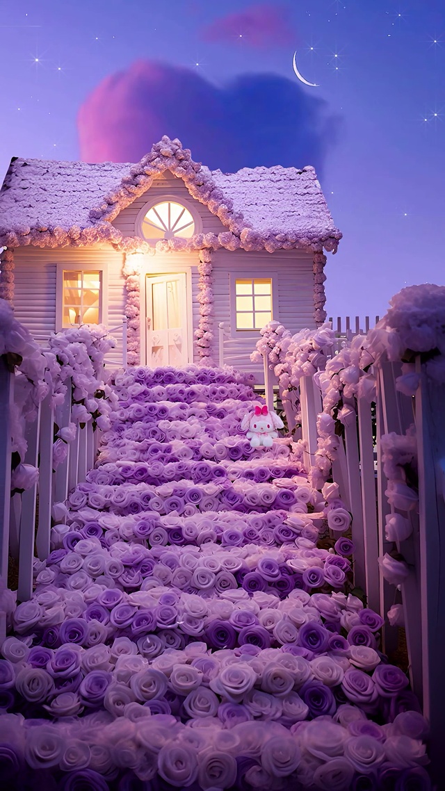 紫色浪漫玫瑰花房