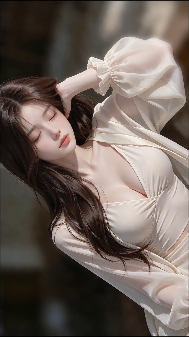 淡雅睡袍少女