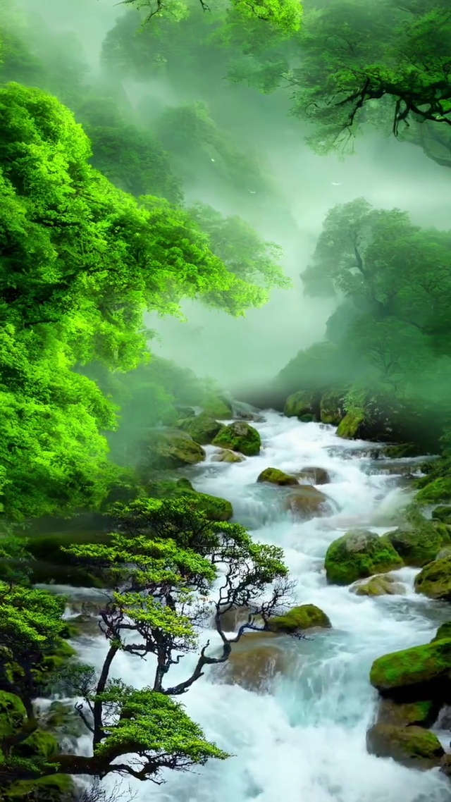 山间流水