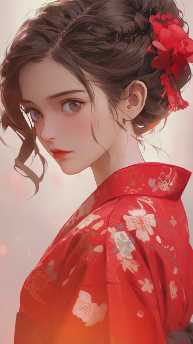 樱花袍大眼美女