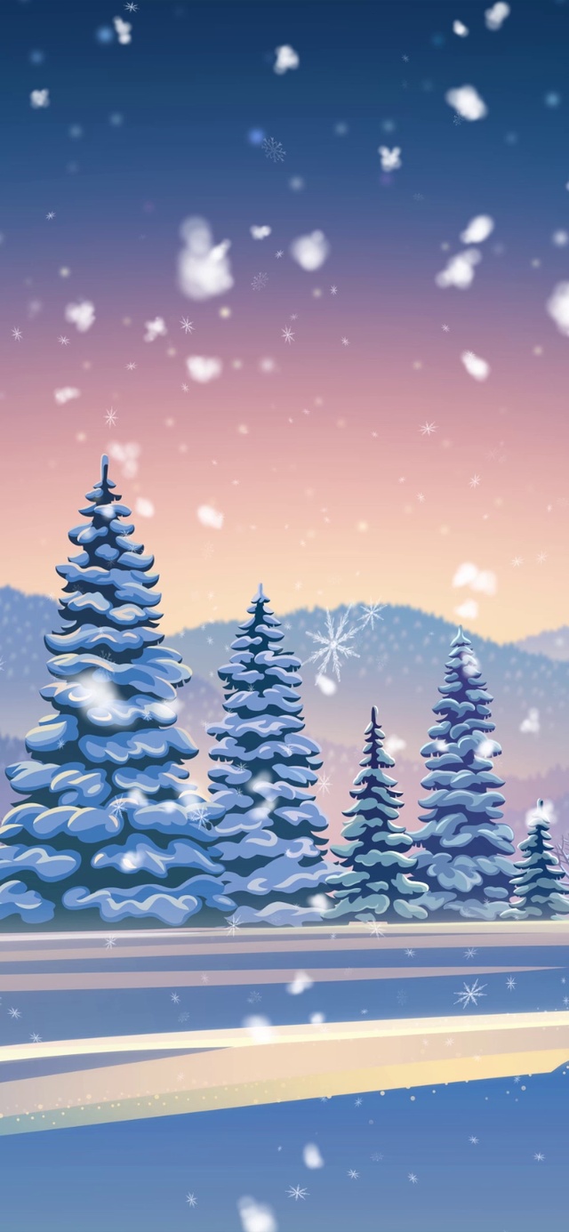 【4K雪景与晚霞】