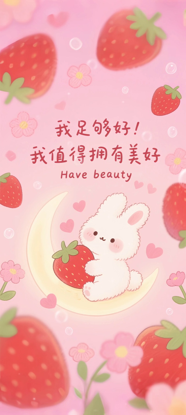 粉色我足够我值得拥有美好