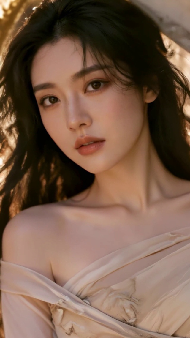 暖光下的清纯氛围感美女