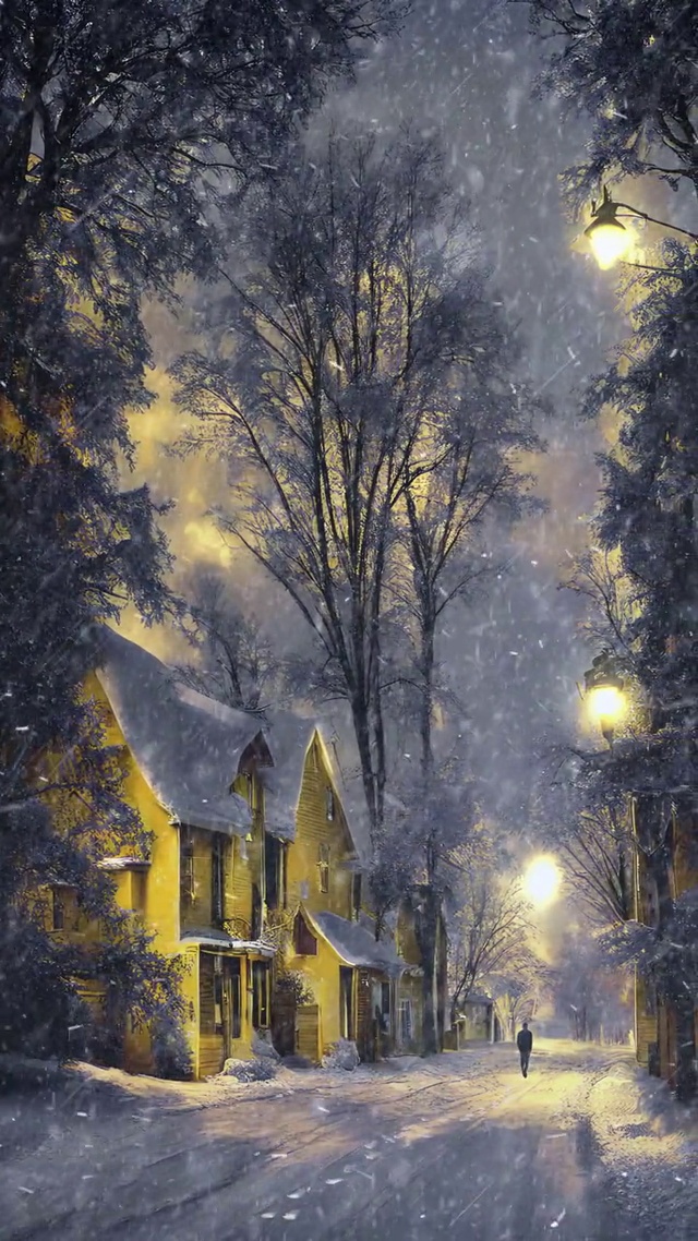 漫步雪夜
