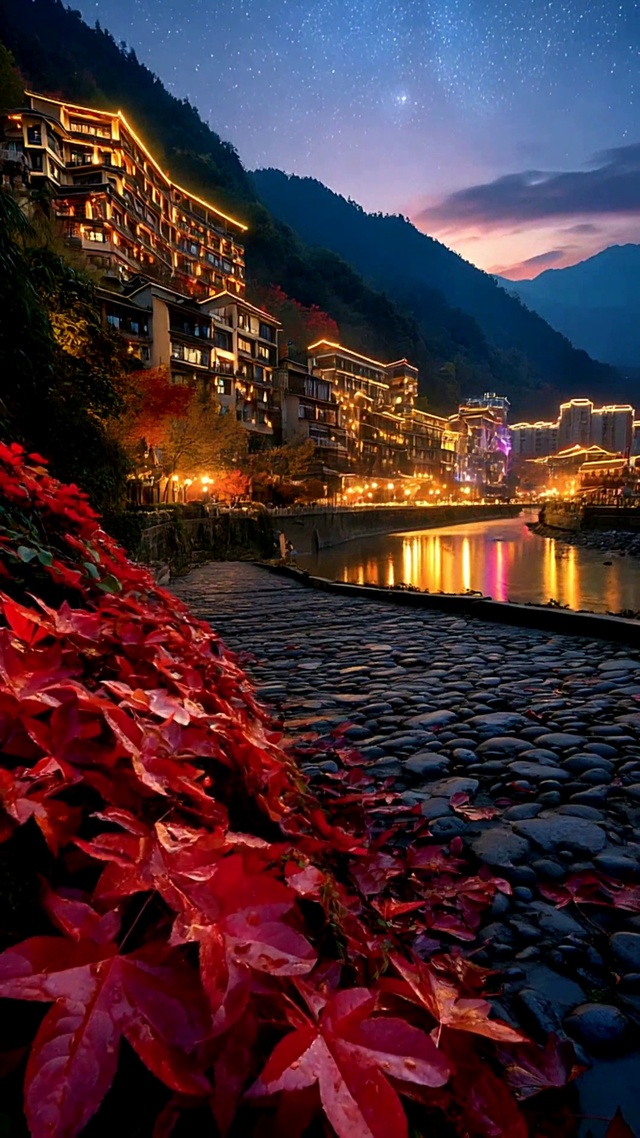 星垂古寨，叶染秋江