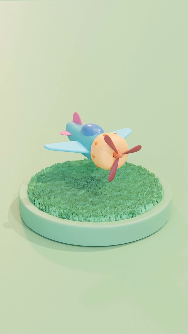 草坪上的小飞机