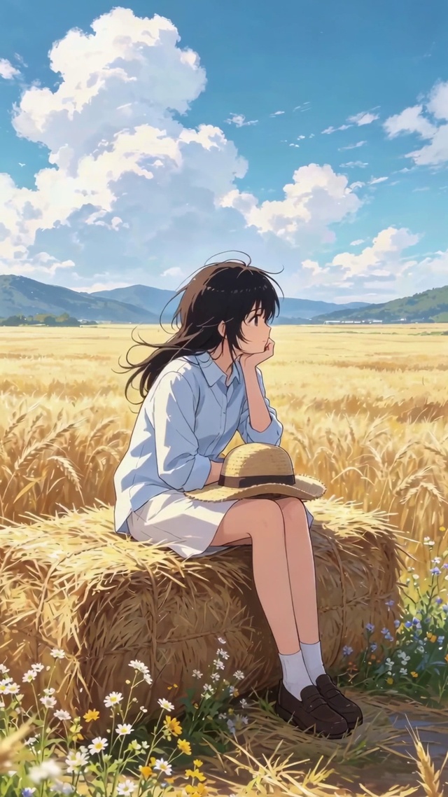 麦田夏日少女