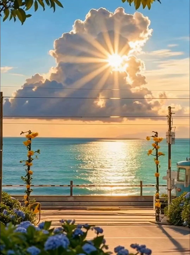 治愈系海边列车