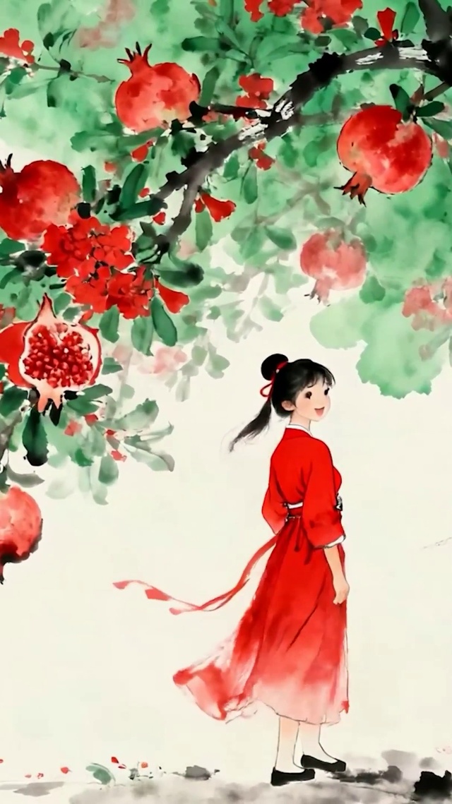 古风石榴树