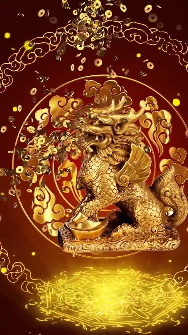 麒麟吐金 财运亨通