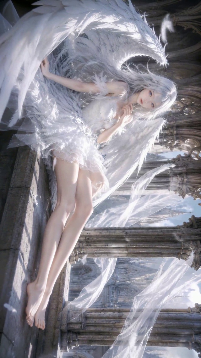 梦幻城堡白发天使美少女