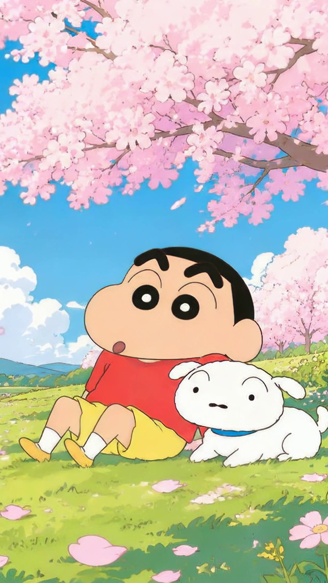 蜡笔小新春日樱花河畔