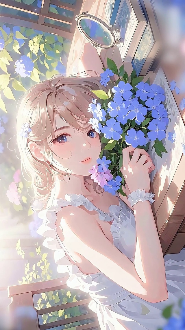 晨曦趴桌子的少女