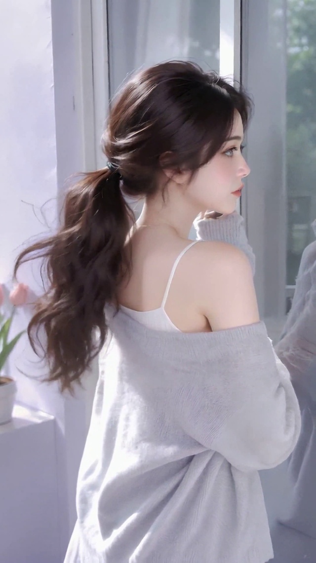 温柔清纯窗边少女