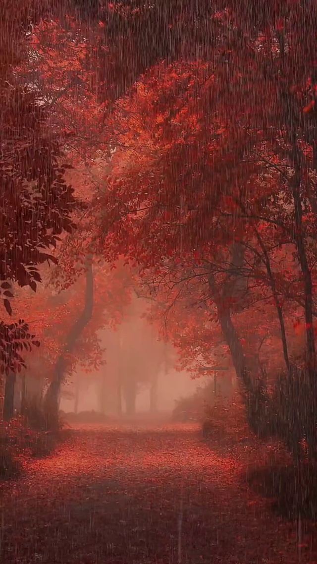 一阵秋雨一阵凉，一片红叶一处伤