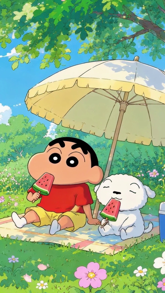 蜡笔小新夏日悠闲野餐