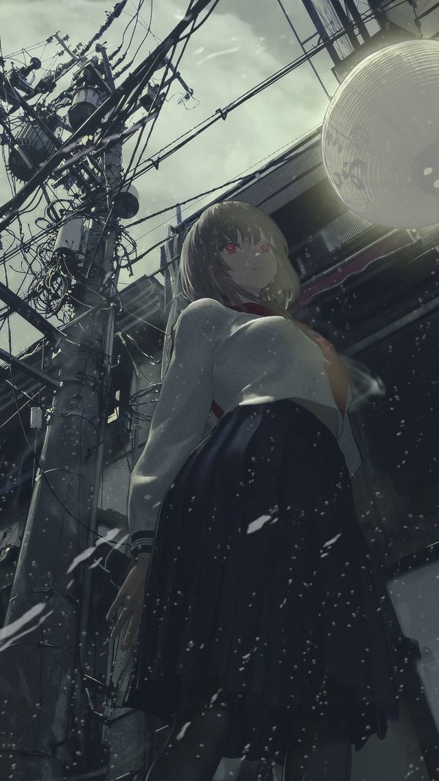 街道一角的少女