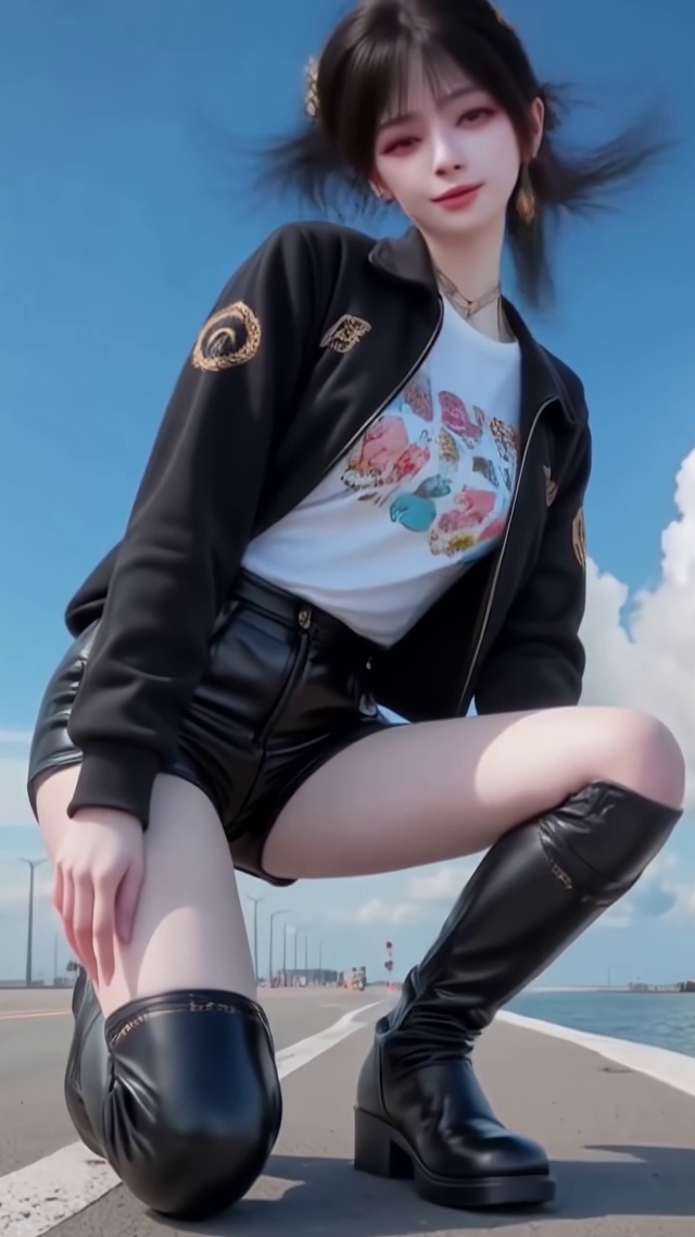 酷飒可爱长腿美少女